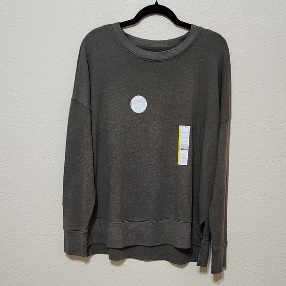 Time and Tru Women's Crew Neck Sweater - Dark Gray - Picture 1 of 14